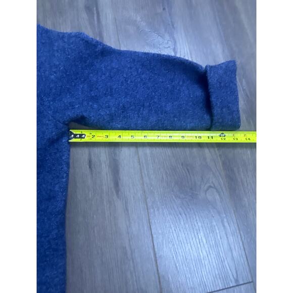 Eileen Fisher Women’s 100% Wool Zip Jacket Coat Blue Size L Large Minimalist - Picture 7 of 9